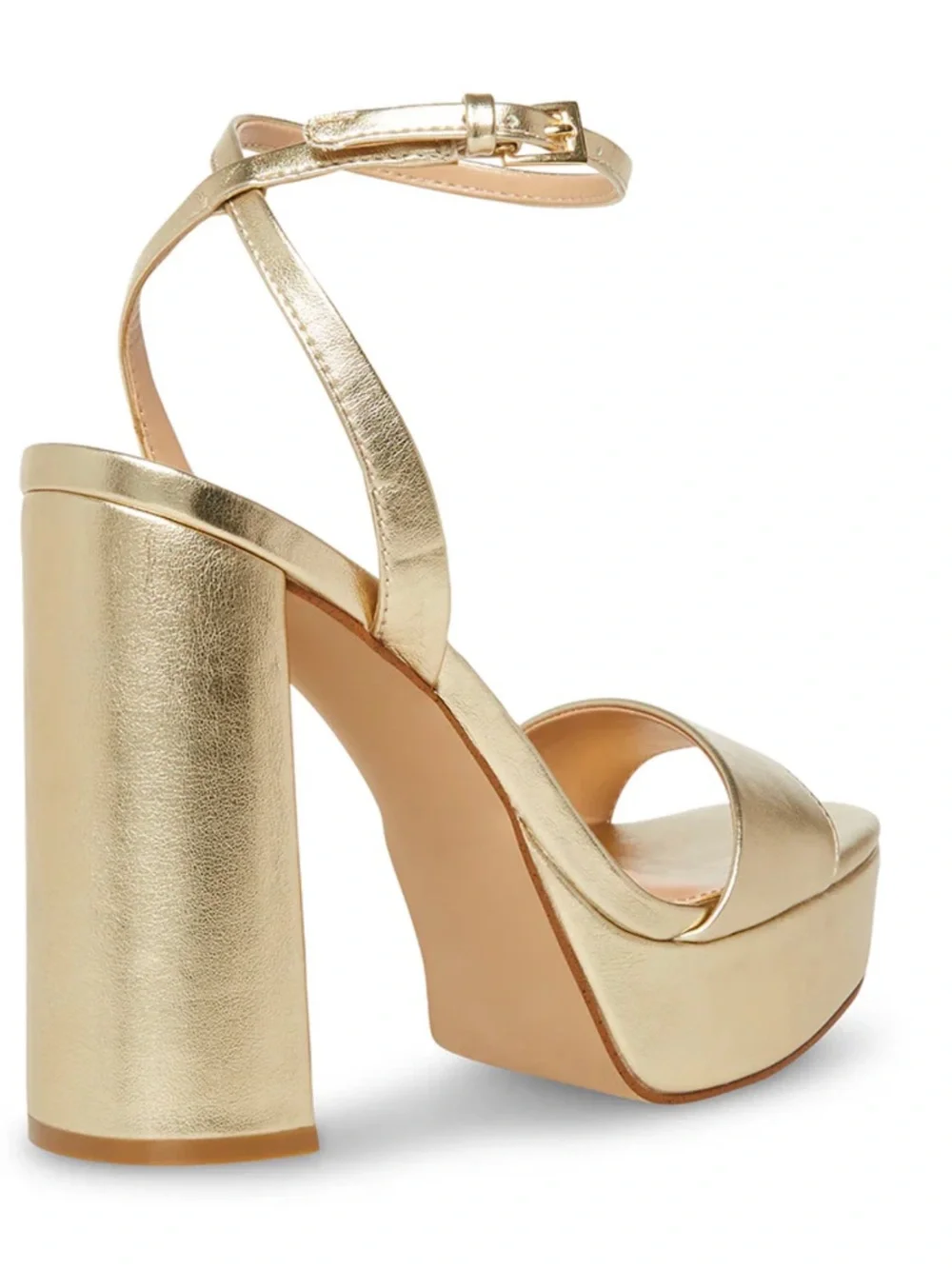 Steve Madden Metallic Gold/Champagne Platform Ankle-Strap Heels Pumps
